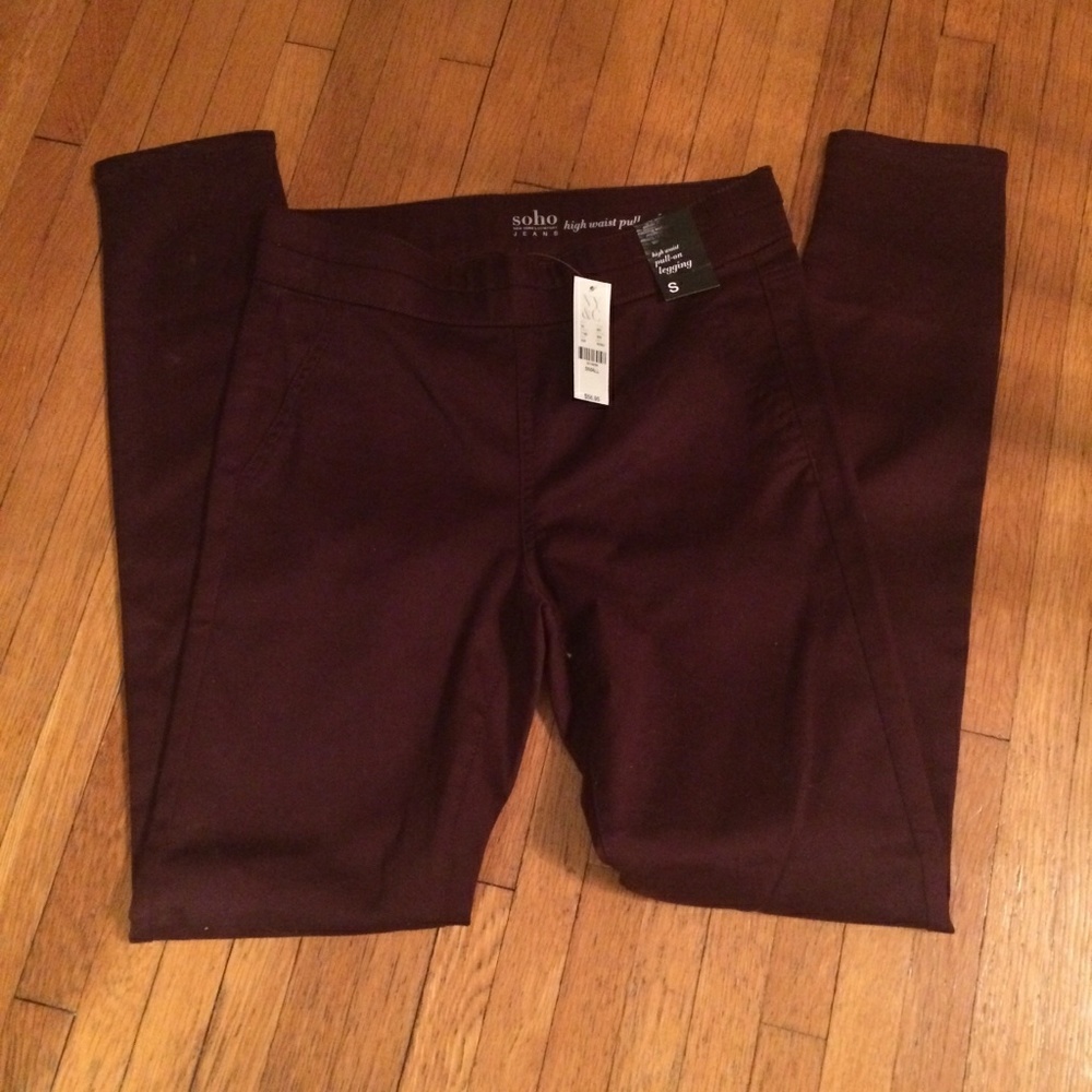 NWT Burgundy stretch legging pants